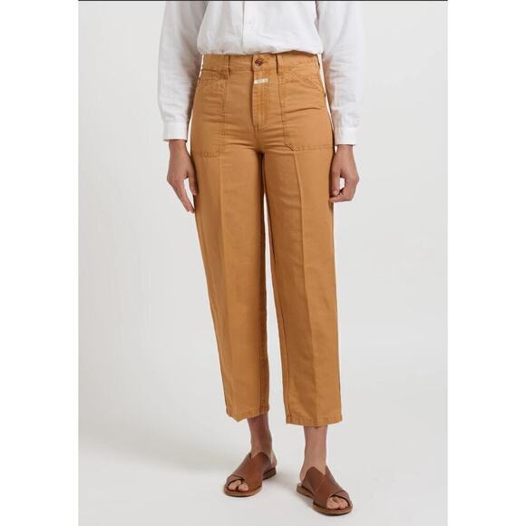 Closed Denim Pants - Linen & Cotton ''Abe'' Pants in Gold Earth Orange size 33